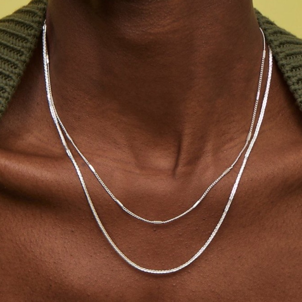 Jenny Bird surfside duo necklace in silver